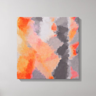 Orange Grått Abstrakt Canvastryck