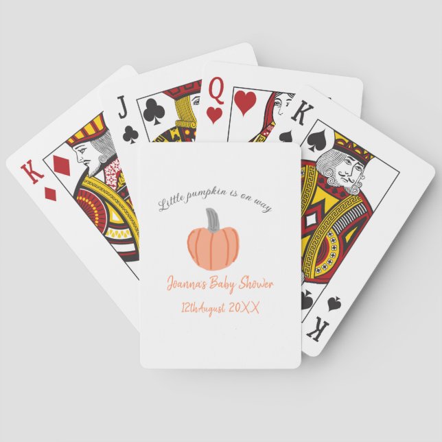 Orange grått-babyduschen är på väg. casinokort (Baksidan)