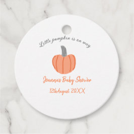 Orange grått-babyduschen är på väg. gåvor etiketter