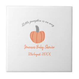 Orange grått-babyduschen är på väg. kakelplatta