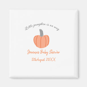 Orange grått-babyduschen är på väg. magnet