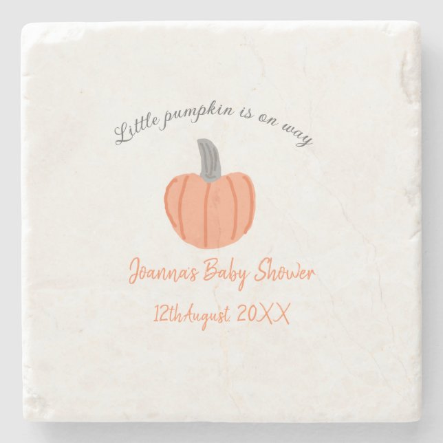 Orange grått-babyduschen är på väg. stenunderlägg (Framsidan)