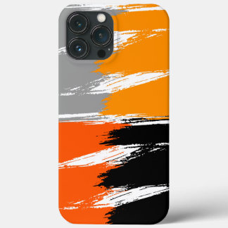 Orange Grått Black Push Stroke Paint