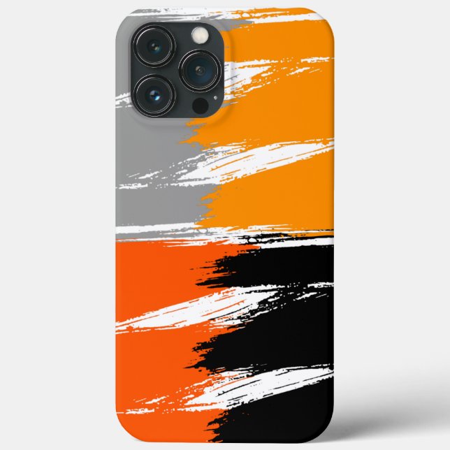 Orange Grått Black Push Stroke Paint (Baksida)