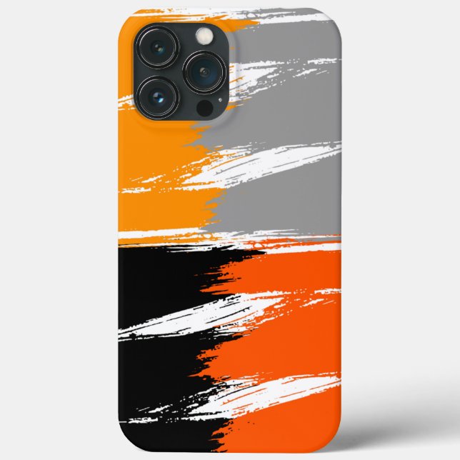 Orange Grått Black White Push Stroke Paint (Baksida)