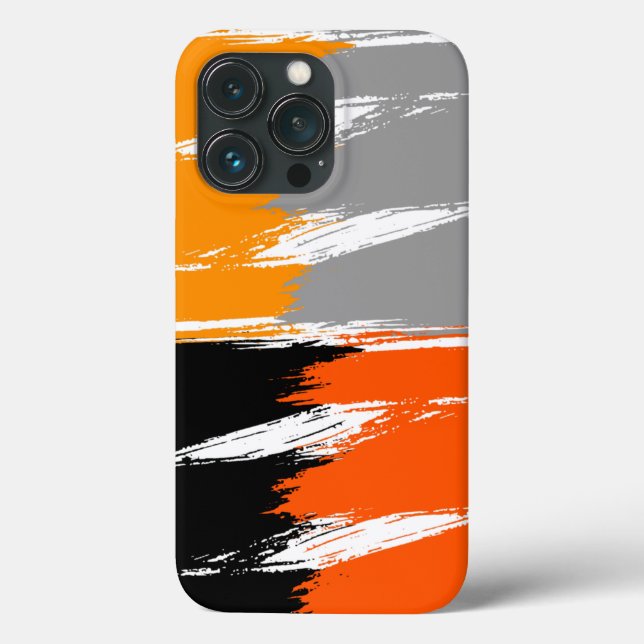 Orange Grått Black White Push Stroke Paint (Baksida)