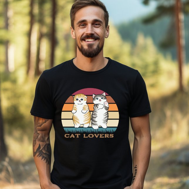 Orange Grått Brown Cat Lovers T Shirt (Skapare uppladdad)