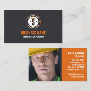 Orange Grått Business Logotyp Contors Visitkort