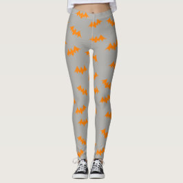 Orange/grått fladdermösskonfettidamasker leggings