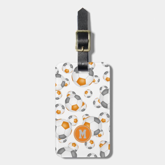 orange grått-fotbollslag färg monogrammat bagagebricka (Vertikal Framsida)