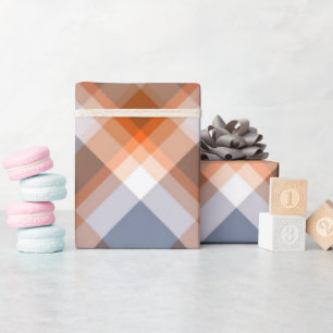 Orange Grått Peach Rand Mönster Presentpapper