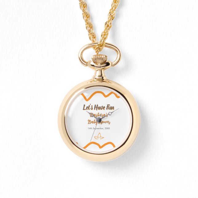 Orange grått retro spansk babydusch boho modern armbandsur (Framsida)