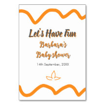 Orange grått retro spansk babydusch boho modern