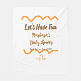 Orange grått retro spansk babydusch boho modern fleecefilt