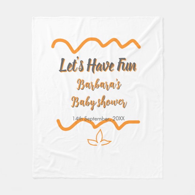 Orange grått retro spansk babydusch boho modern fleecefilt (Framsidan)