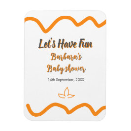 Orange grått retro spansk babydusch boho modern magnet