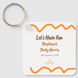 Orange grått retro spansk babydusch boho modern nyckelring