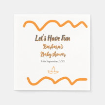 Orange grått retro spansk babydusch boho modern