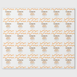 Orange grått retro spansk babydusch boho modern presentpapper