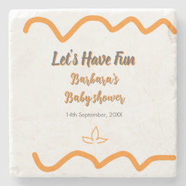 Orange grått retro spansk babydusch boho modern stenunderlägg