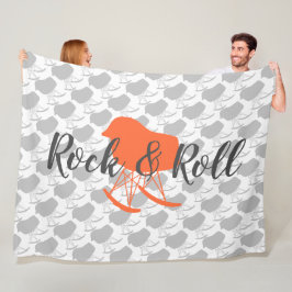 Orange Grått  Strålningsstol Mönster i mitten av å Fleecefilt