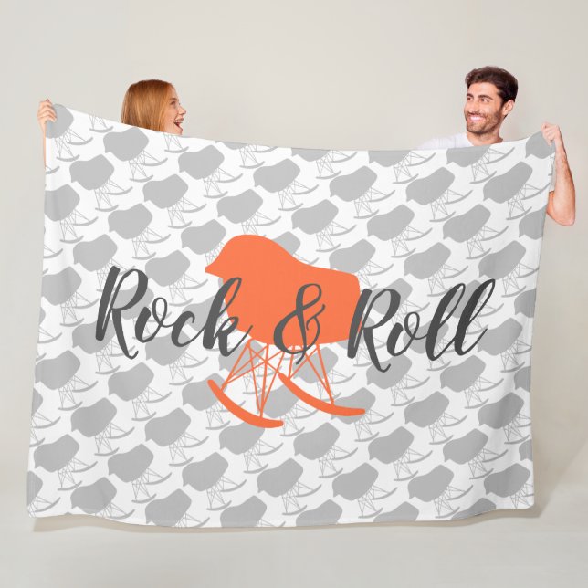 Orange Grått  Strålningsstol Mönster i mitten av å Fleecefilt (På plats)