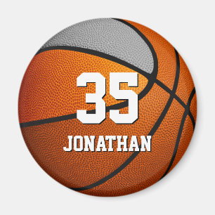 orange grått Team färg children basketball Magnet