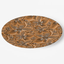 Orange, grått vattenfärgblommor.