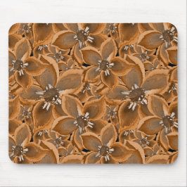 Orange, grått vattenfärgblommor. musmatta