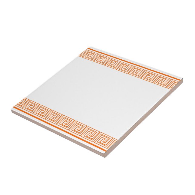 Orange Grecian Frieze Mönster Kakelplatta (Sidan)