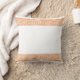 Orange Grecian Frieze Pattern Kudde