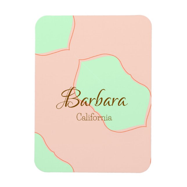 Orange green pastel boho add name place rustic ele magnet (Vertikal)
