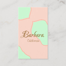 Orange green pastel boho add name place rustic ele visitkort