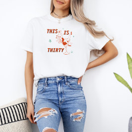 Orange & Green Retro Chic 30-årsfest T Shirt