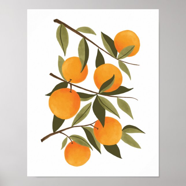 Orange Gren Botaniskt citrusskal för hemmabruk Poster (Framsidan)