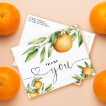 Orange Gren Hand Lettered Tack Vykort<br><div class="desc">Tack för att du kom till tillfälle,  vare sig det var en babydusch eller en födelsedag. Lägg till ditt meddelande på baksidan eller lämna det tomt och skicka ett meddelande till dina gäster.</div>