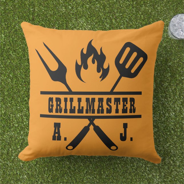 Orange Grillmaster Utensil Kudde (Gräs)