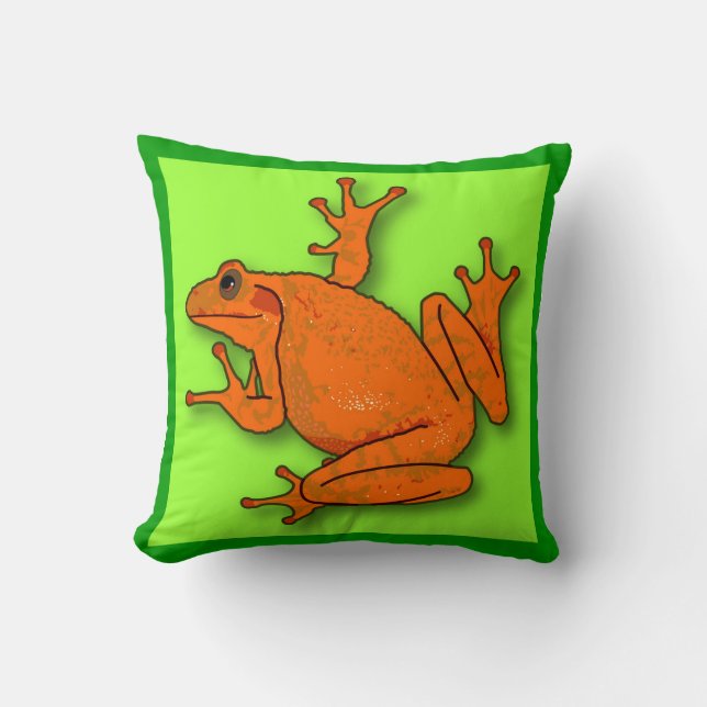 Orange groda Dekorativ kudde (Framsida)