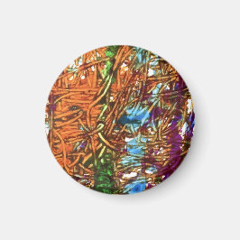 Orange, Grön, Blå, Lila Marmor Konstverk Magnet