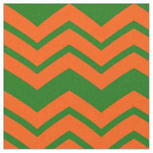 Orange Grön Chevron Sicksack Design Tyg