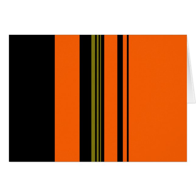 Orange Grönt Black Rand Hälsningskort (Framsidan Horizontal)