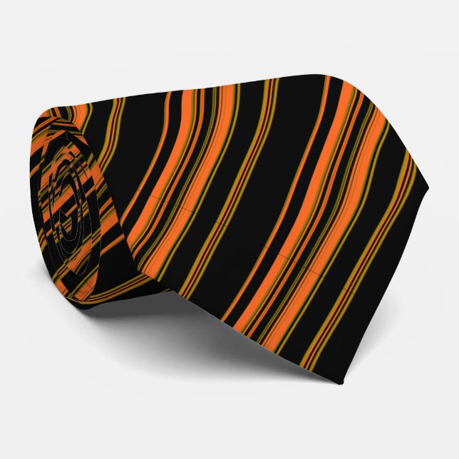 Orange Grönt Black Stripe Mönster Slips (Rullad)