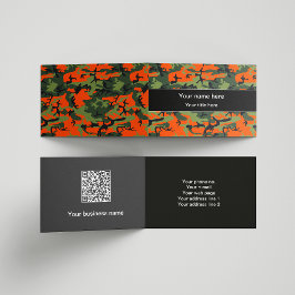 Orange Grönt Camouflage, militär, armé Visitkort