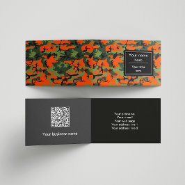Orange Grönt Camouflage, militär, armé Visitkort