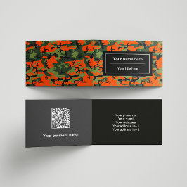 Orange Grönt Camouflage, militär, armé Visitkort