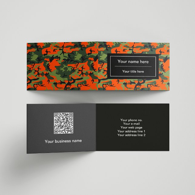 Orange Grönt Camouflage, militär, armé Visitkort (Skapare uppladdad)