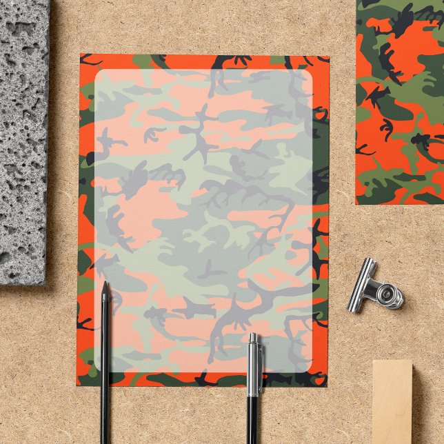 Orange Grönt Camouflage Militära armén Letterhead (Skapare uppladdad)
