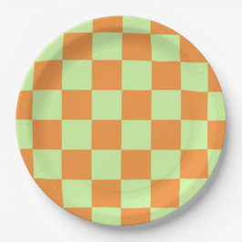 Orange Grönt Citrus Checkered Gingham Mönster