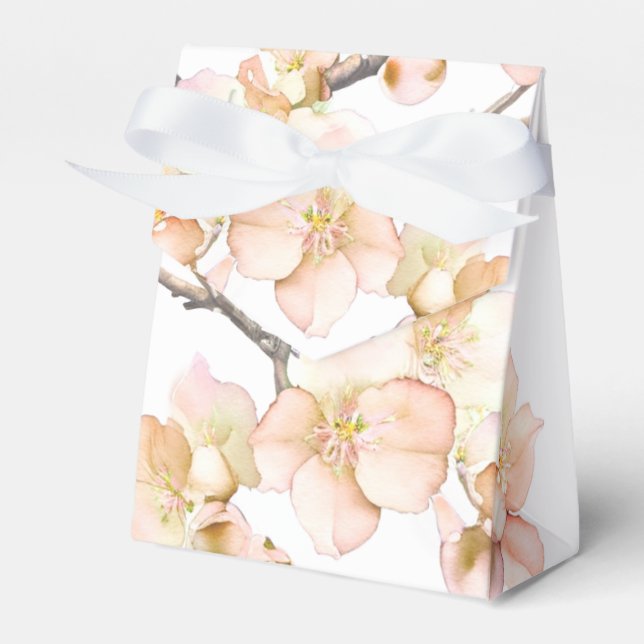 Orange grönt Elfenben blommigt vår träd blommar Presentaskar (Framsidan Sidan)