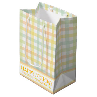Orange Grönt Gult Blue Pastel Modern Gingham